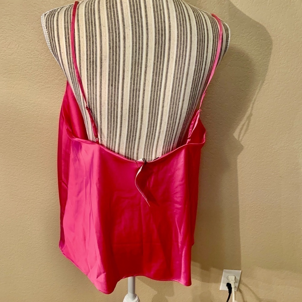 NWT Cami XXL The Drop Christy Cami Hot Pink Satin Adjustable Spaghetti Straps - Picture 11 of 16